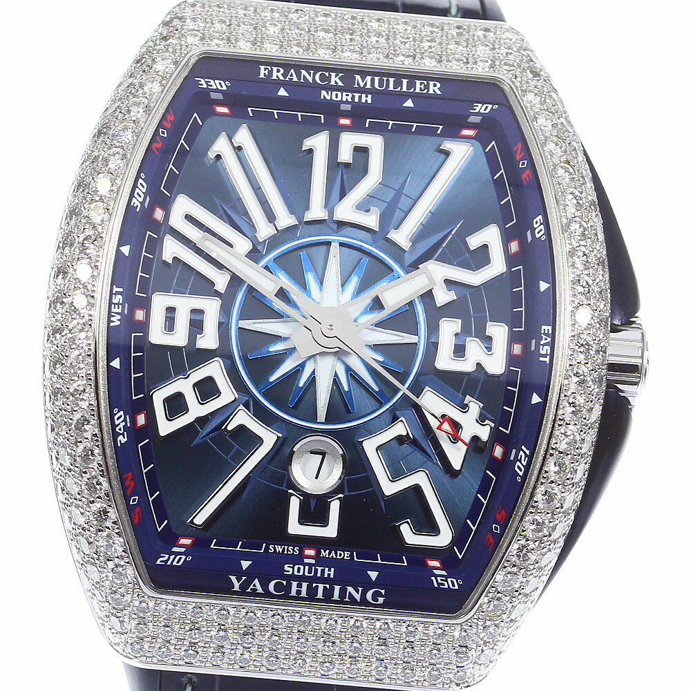 ☆美品 【FRANCK MULLER】フランクミュラー ヴァンガード ヨッティング パヴェダイヤ V45SCDTD 自動巻き メンズ_722613【ev15】【中古】