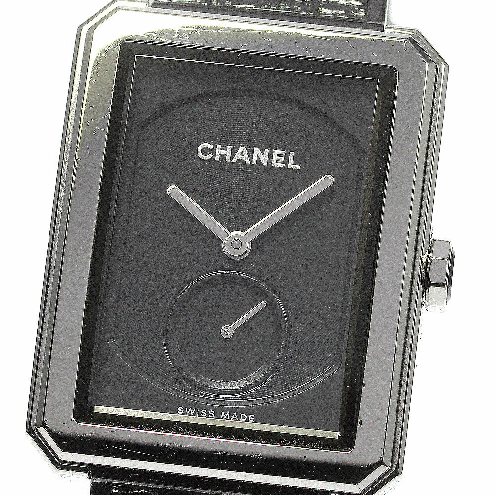 【CHANEL】シャネル ボーイフレンド ツイード スモールセコンド H5201 手巻き メンズ_738209【中古】