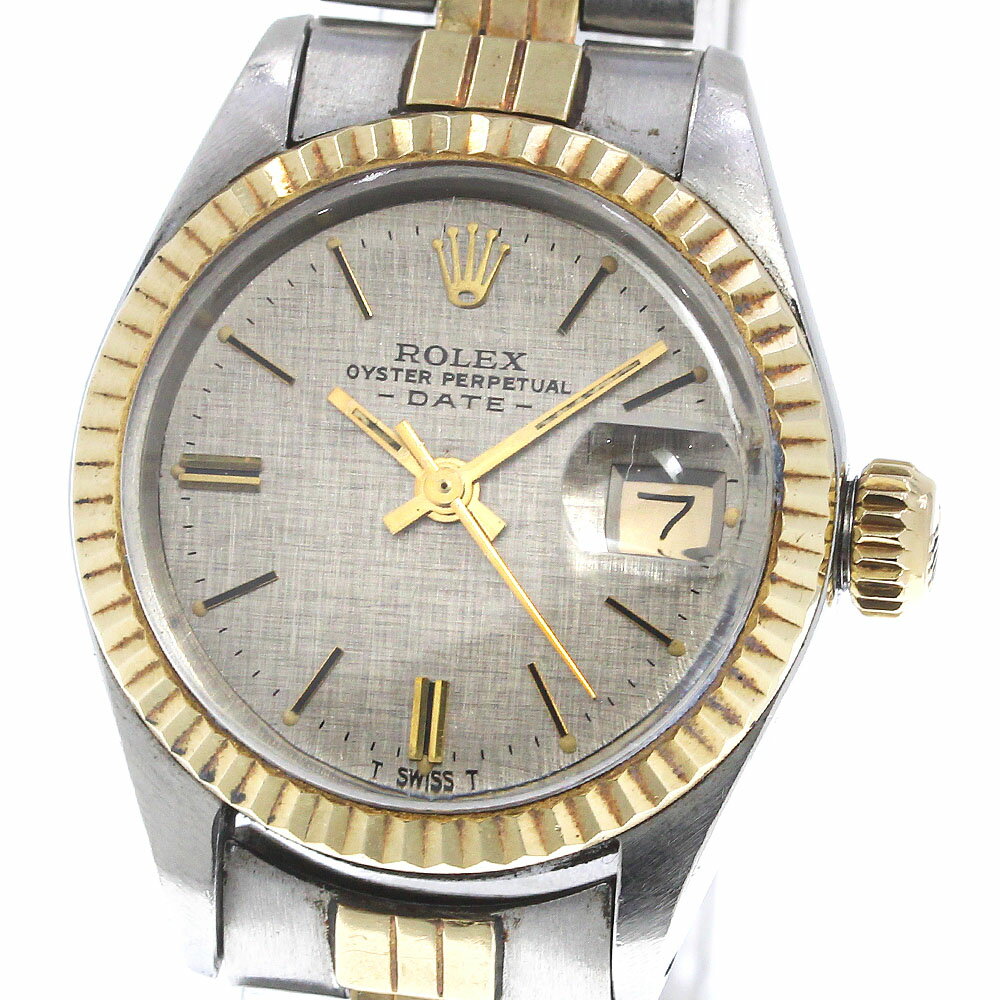 訳あり ロレックス ROLEX 6917 オイスター パーペチュアル デイト Cal.2030 YGコンビ 自動巻き レディース _681145【中古】