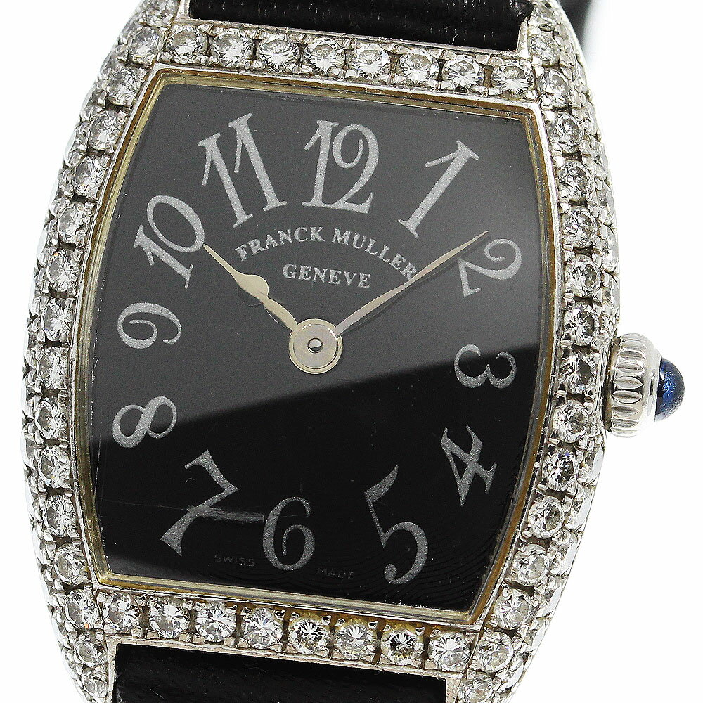 フランクミュラー FRANCK MULLER 2251QZD トノーカーベックス K18WG ダイヤベゼル クォーツ レディース _740431【ev20】【中古】