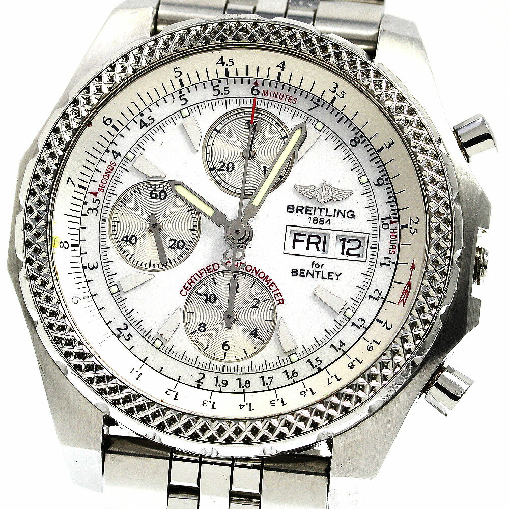 ジャンク ブライトリング BREITLING A13363 ベントレー GT レーシング クロノグラフ デイデイト 自動巻き メンズ _742155【ev20】【中古】