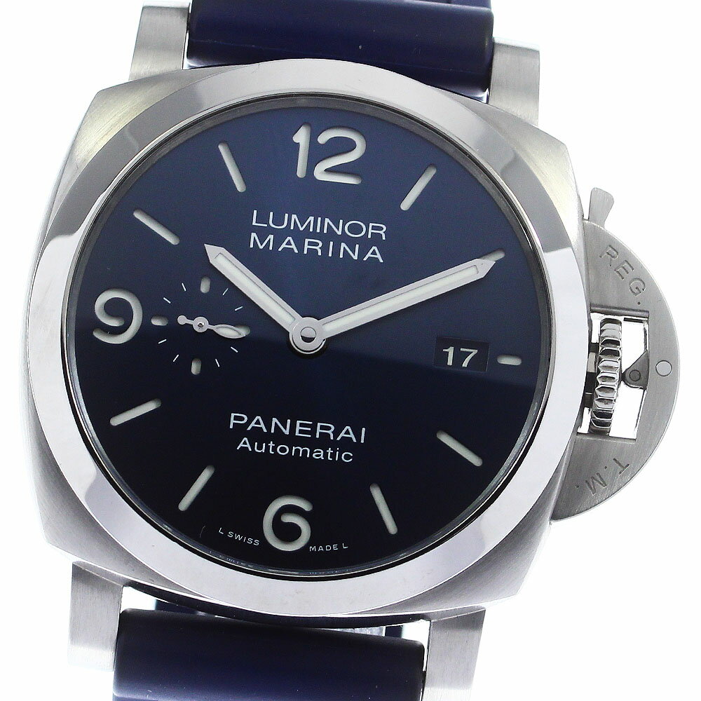 パネライ PANERAI PAM01313 ルミノール マリーナ 1950 3DAYS アッチャイオ デイト 自動巻き メンズ 美品 内箱・保証書付き_744407【中古】