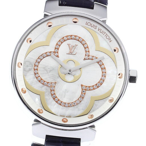 ルイ・ヴィトン LOUIS VUITTON QA019 タンブール ムーン ディヴァイン ダイヤ クォーツ レディース 良品 箱付き_744965【中古】 ルイ・ヴィトン LOUIS VUITTON QA019 タンブール ムーン ディヴァイン ダイヤ クォーツ レディース 良品 箱付き_744965【中古】