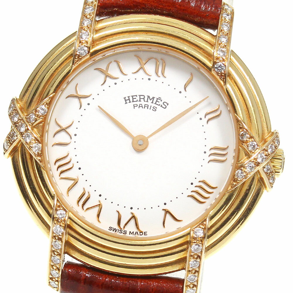 エルメス HERMES RU2.270 ルバン K18YG ダイヤモンド クォーツ レディース _748461【中古】