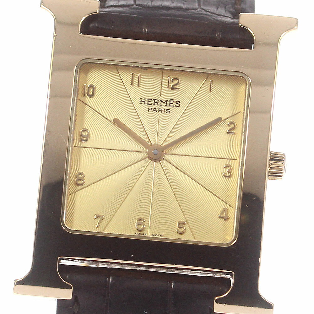 エルメス HERMES HH1.785 Heure H K18YG クォーツ ボーイズ _748548【ev15】【中古】