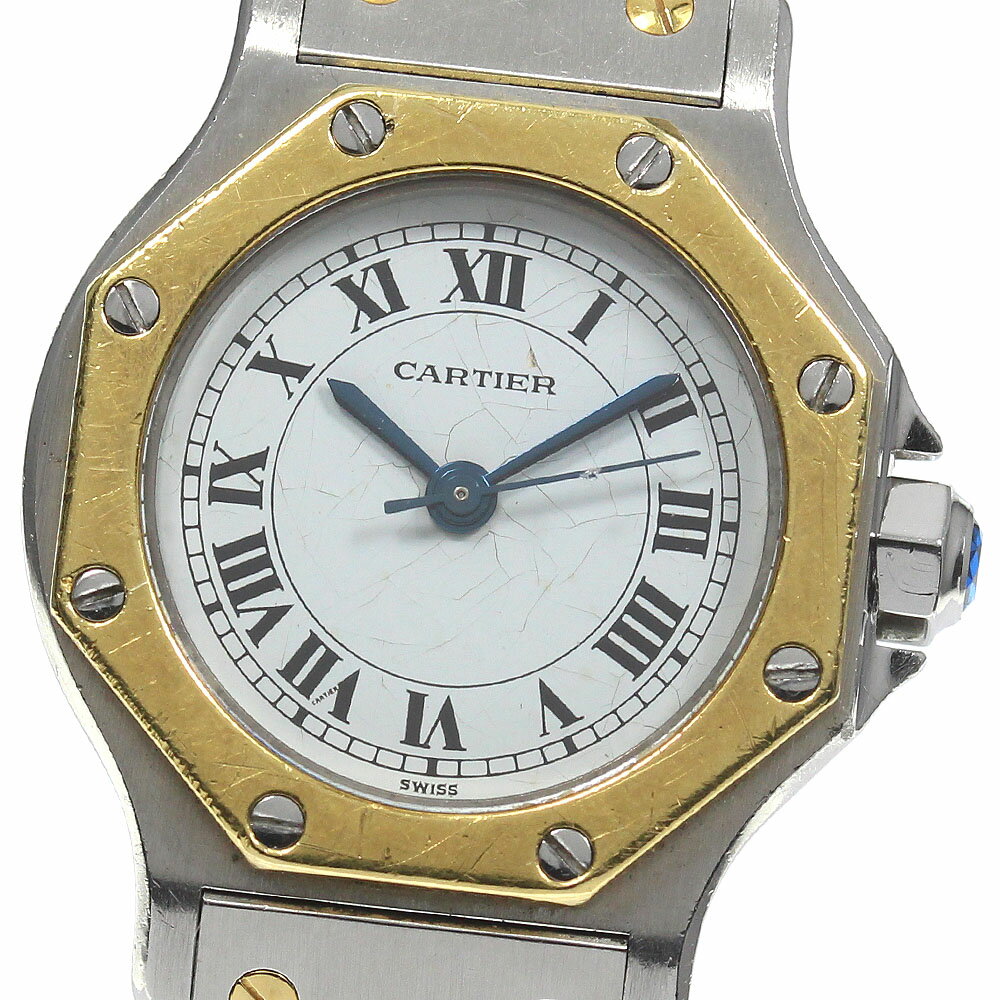 訳あり カルティエ CARTIER サントスオクタゴンSM YGコンビ 自動巻き レディース _742533【ev20】【中古】