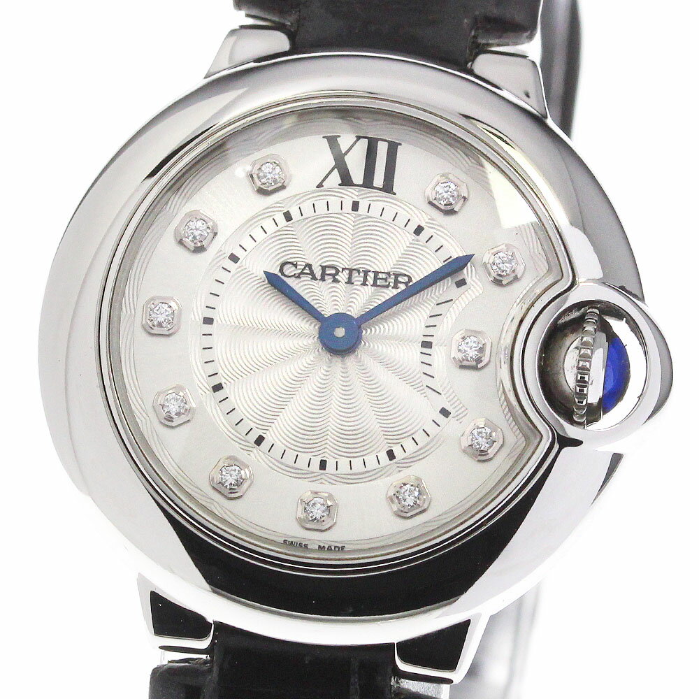 カルティエ CARTIER W4BB0008 バロンブルーSM 11Pダイヤ クォーツ レディース _750322【中古】