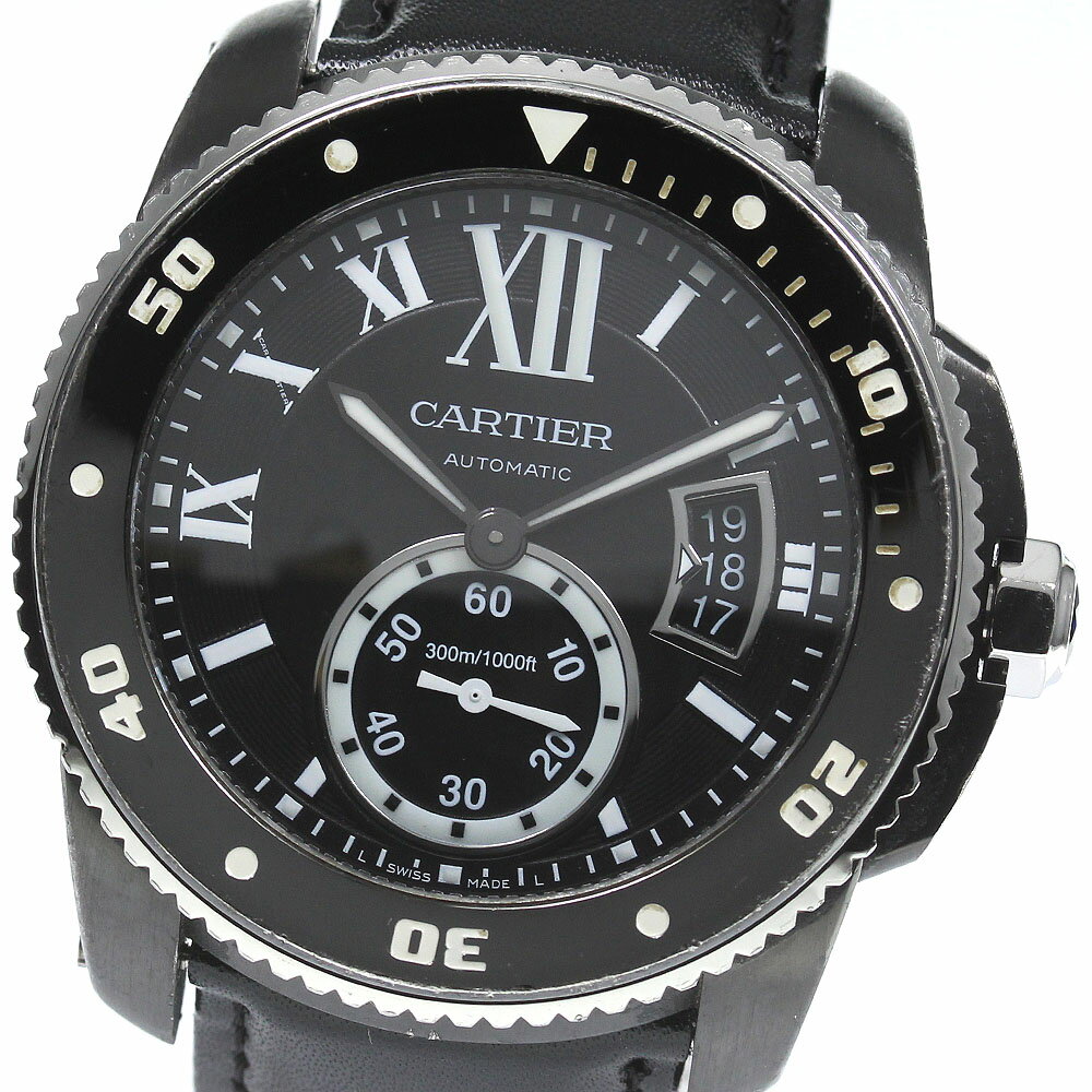 カルティエ CARTIER WSCA0006 カリブル ドゥ カルティエ ダイバー デイト スモールセコンド 自動巻き メンズ 保証書付き_753656【中古】