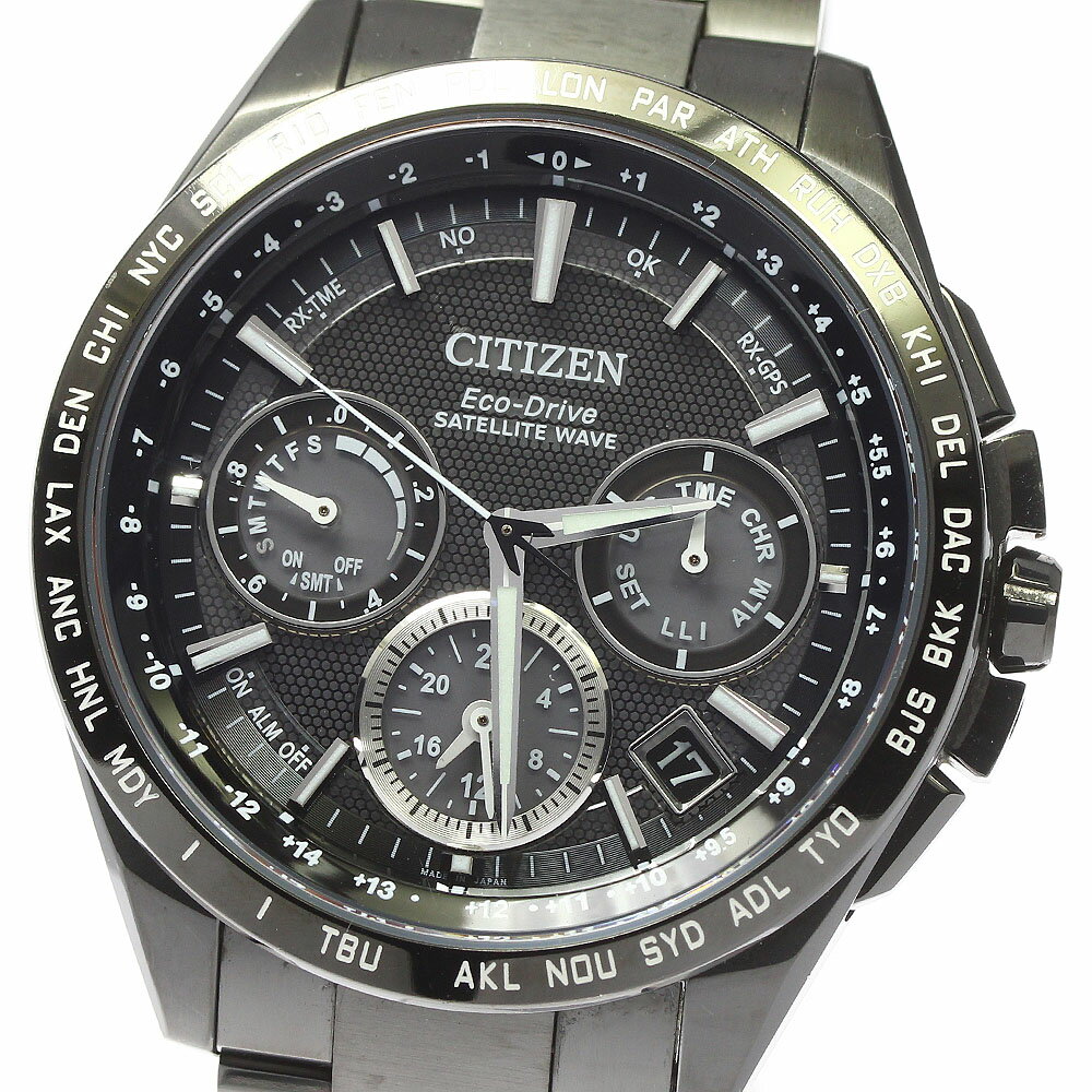 シチズン CITIZEN C9017-59E/F900-T021557 アテッサ サテライトウェーブ クロノグラフ ソーラー電波 メンズ 良品 _752903【ev20】【中古】