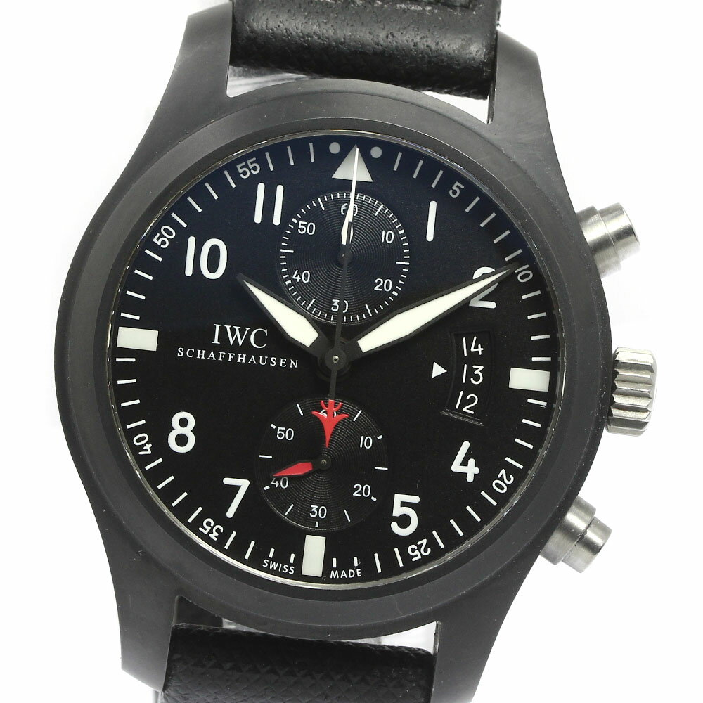 IWC IWC SCHAFFHAUSEN IW388001 パイロットウォッチ トップガン クロノグラフ 自動巻き メンズ 保証書付き_756074【ev10】【中古】