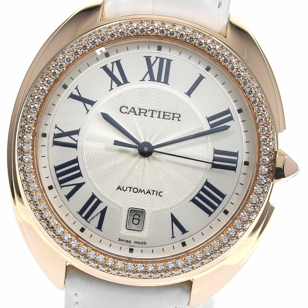 カルティエ CARTIER WJCL0012 クレ ドゥ カルティエ 40mm K18PG ダイヤベゼル 自動巻き メンズ 美品 _757024【中古】