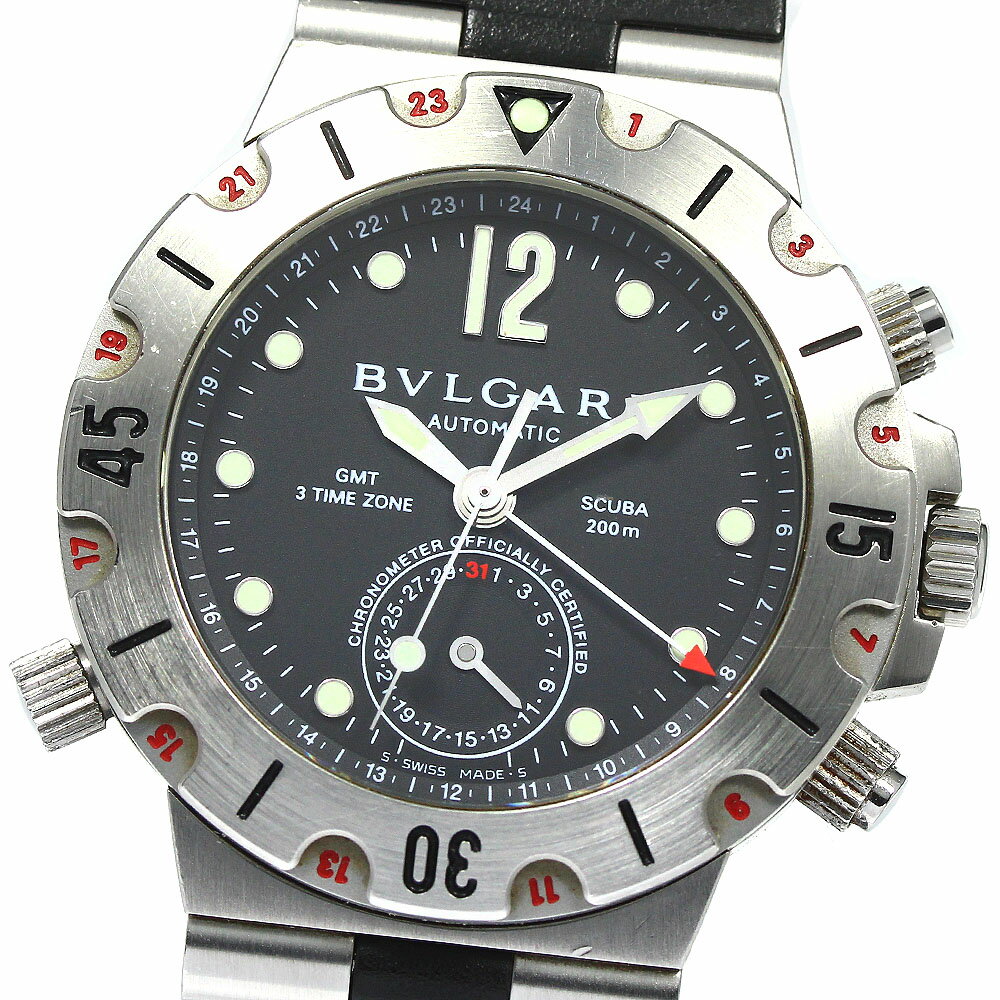 訳あり ブルガリ BVLGARI SD38S GMT ディアゴノ スクーバ デイト 自動巻き メンズ _752517【中古】