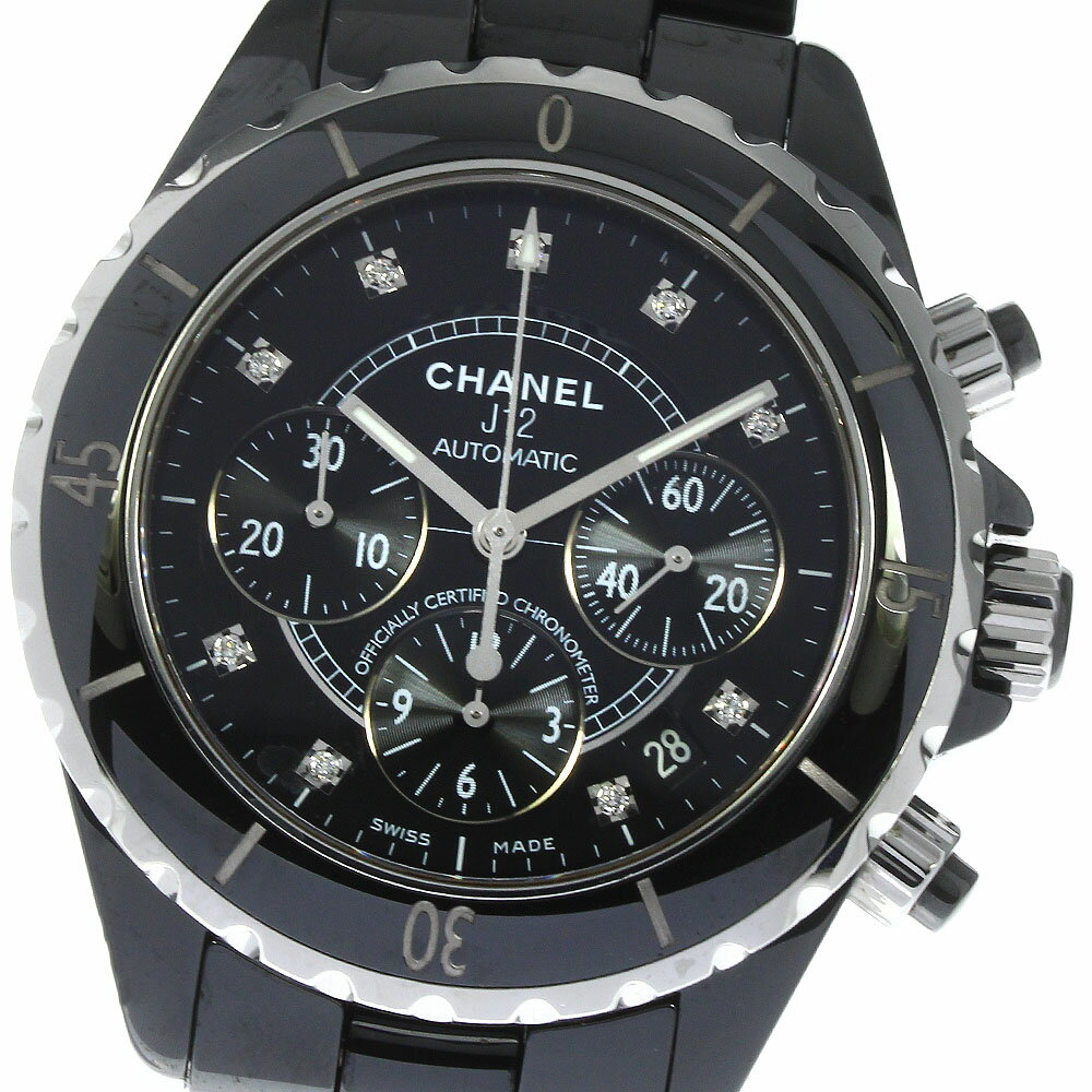 シャネル CHANEL H2419 J12 黒セラミック 9Pダイヤ 自動巻き メンズ _760369【中古】