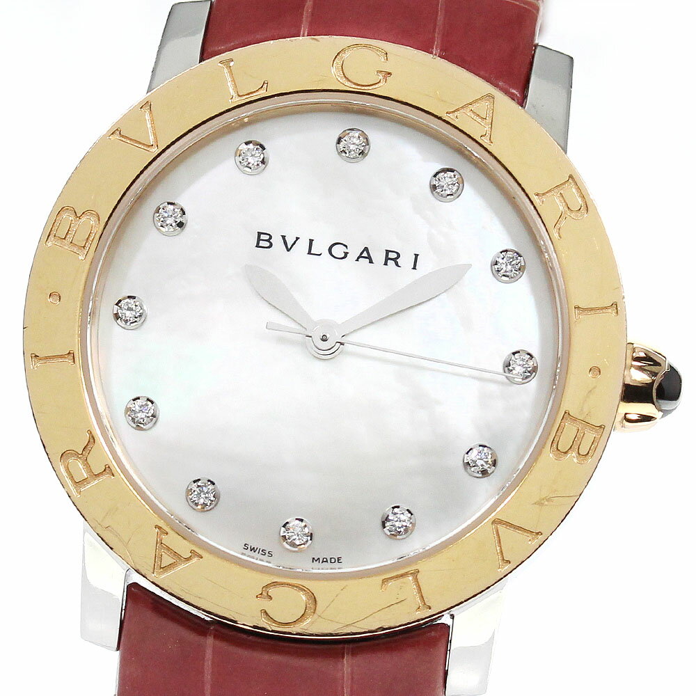 ブルガリ BVLGARI BBLP33SG ブルガリブルガリ 12Pダイヤ PGベゼル 自動巻き ボーイズ 内箱・保証書付き_761236【ev10】【中古】