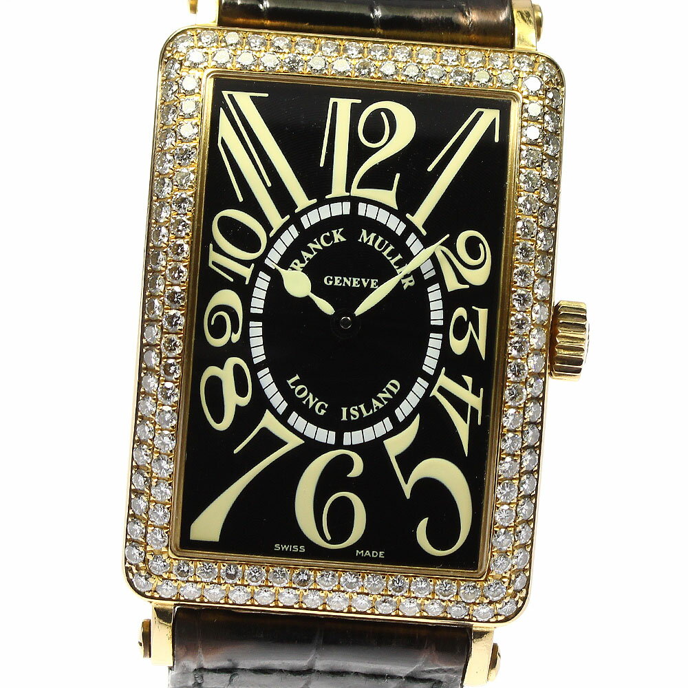 訳あり フランクミュラー FRANCK MULLER 1000SCD ロングアイランド K18YG ダイヤベゼル 自動巻き メンズ 箱付き_759645【中古】