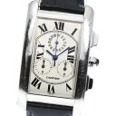 カルティエ CARTIER 2312 タンクアメリカンLM K18WG クロノリフレックス クォーツ メンズ _746458【中古】