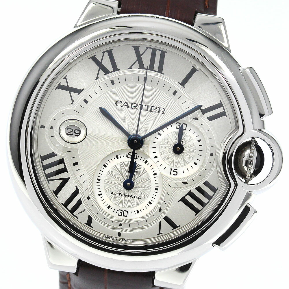 カルティエ CARTIER W6920078 バロンブルーLM デイト クロノグラフ 自動巻き メンズ _756003【中古】