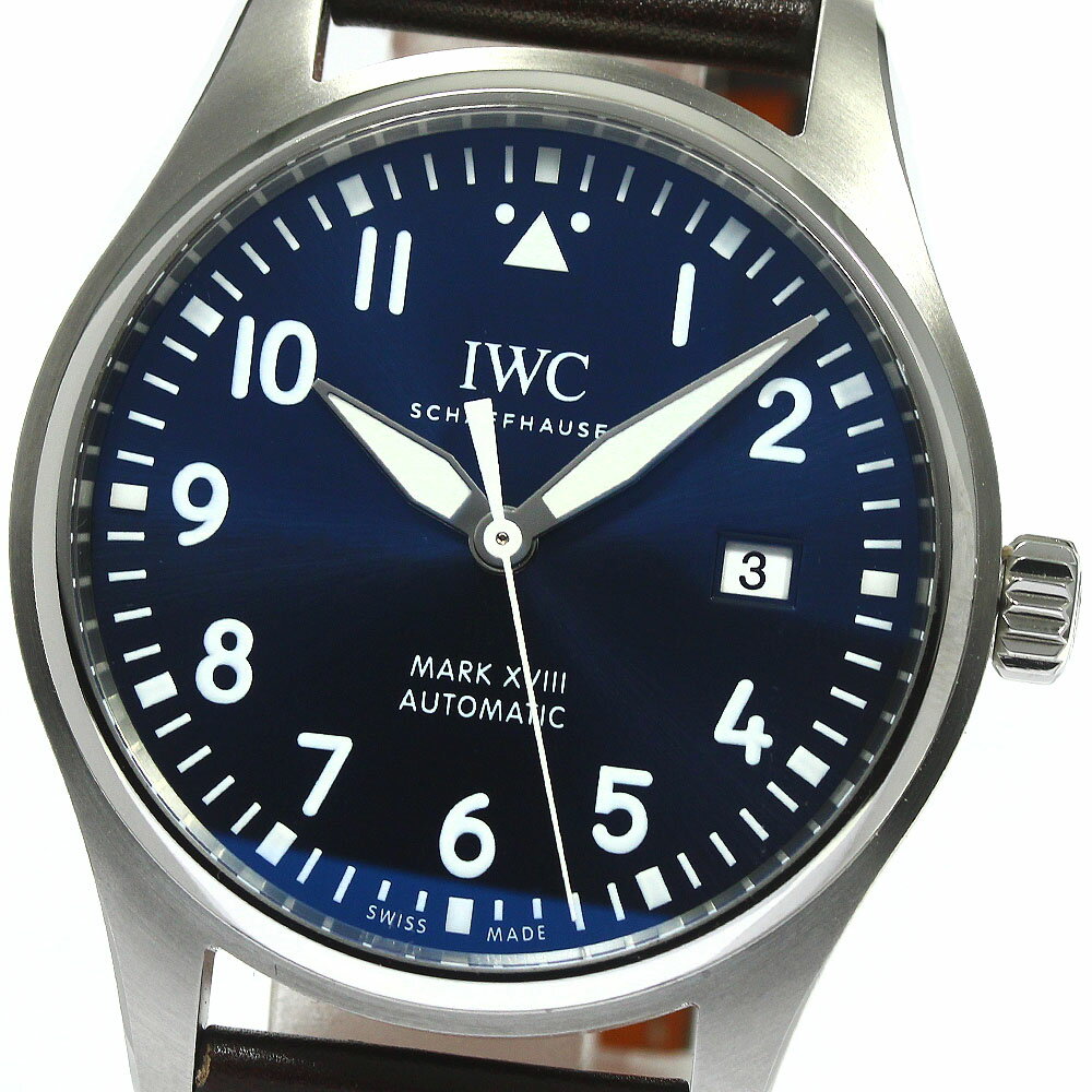 IWC IWC SCHAFFHAUSEN IW327010 パイロットウォッチ マークXVIII デイト 自動巻き メンズ 美品 箱 保証書付き_766308【中古】