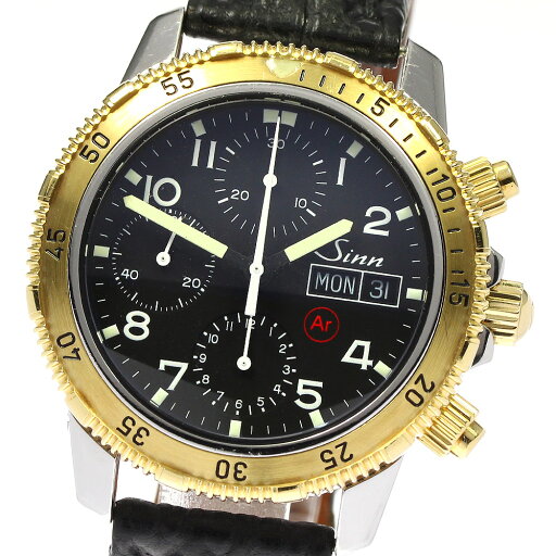 ジン Sinn 203.ST.18KT YGベゼル デイデイト 自動巻き メンズ 美品 _743214【中古】 ジン Sinn 203.ST.18KT YGベゼル デイデイト 自動巻き メンズ 美品 _743214【中古】