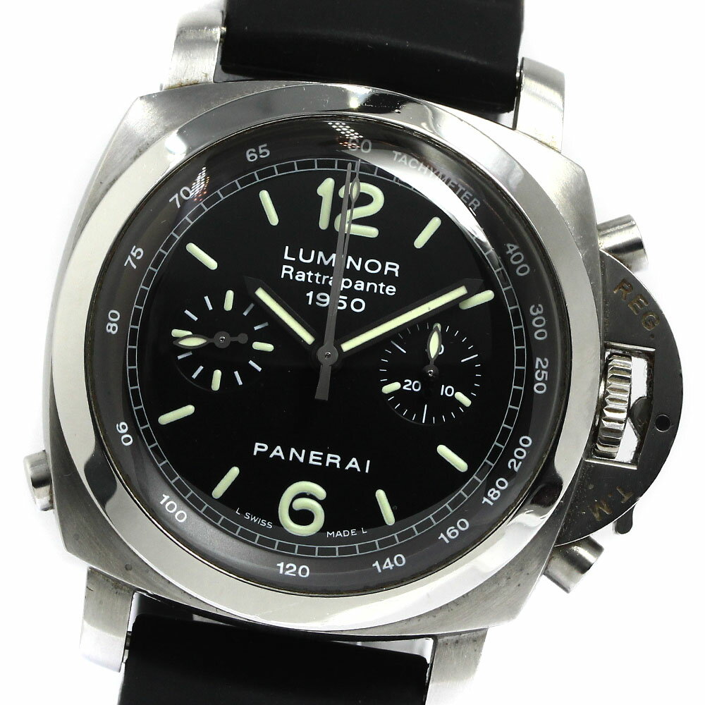 パネライ PANERAI PAM00213 ルミノール 1950 ラトラパンテ クロノグラフ 自動巻き メンズ _763602【中..