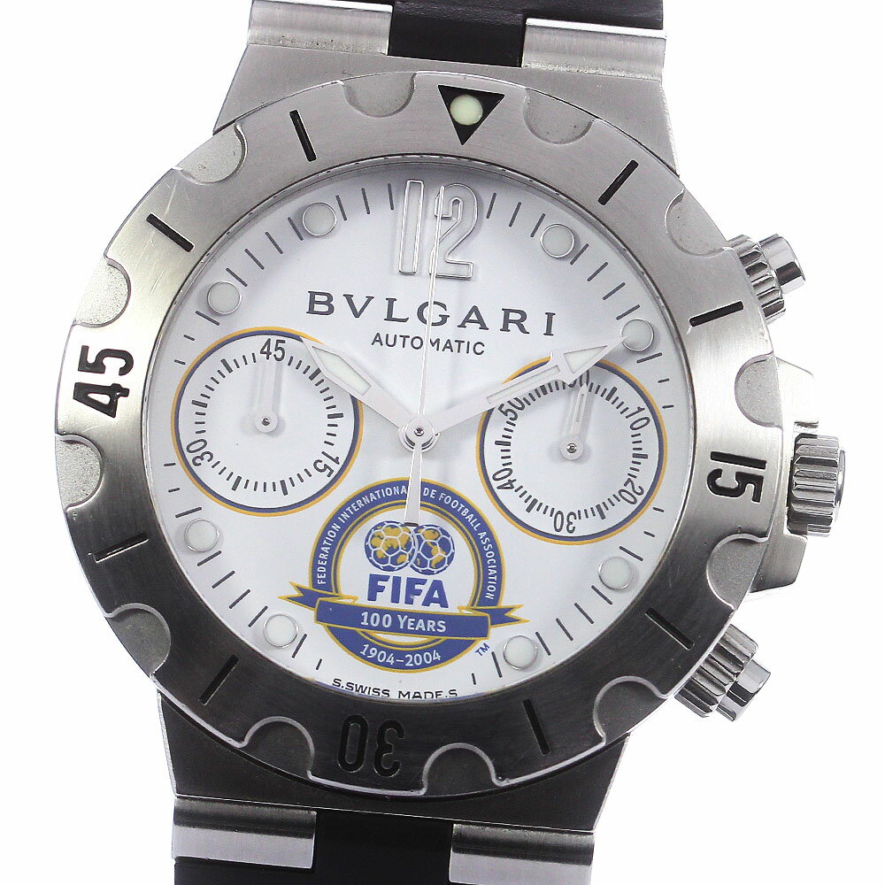 ベルト訳あり ブルガリ BVLGARI SCB38S ディアゴノ スクーバ FIFA100周年記念 クロノグラフ 自動巻き メンズ _769720【ev10】【中古】