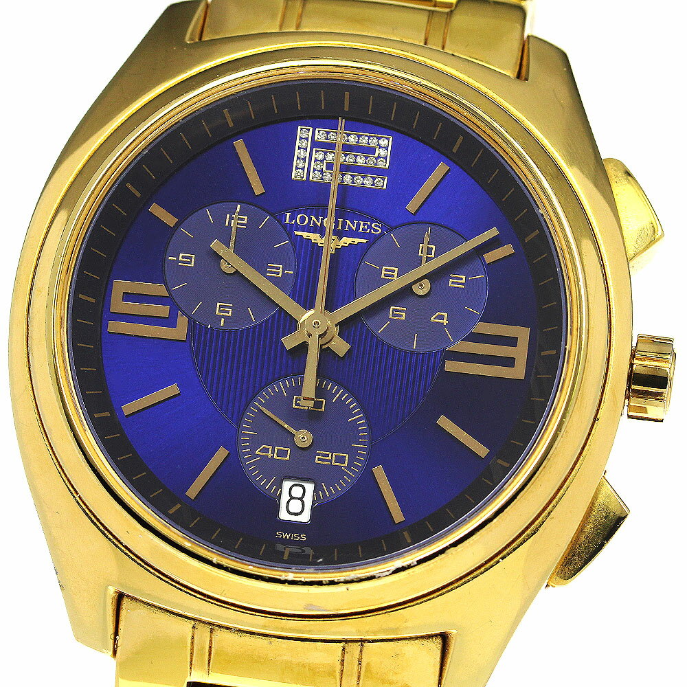 ロンジン LONGINES L3.633.2 ルンゴマーレ クロノグラフ クォーツ メンズ 保証書付き_768238【中古】