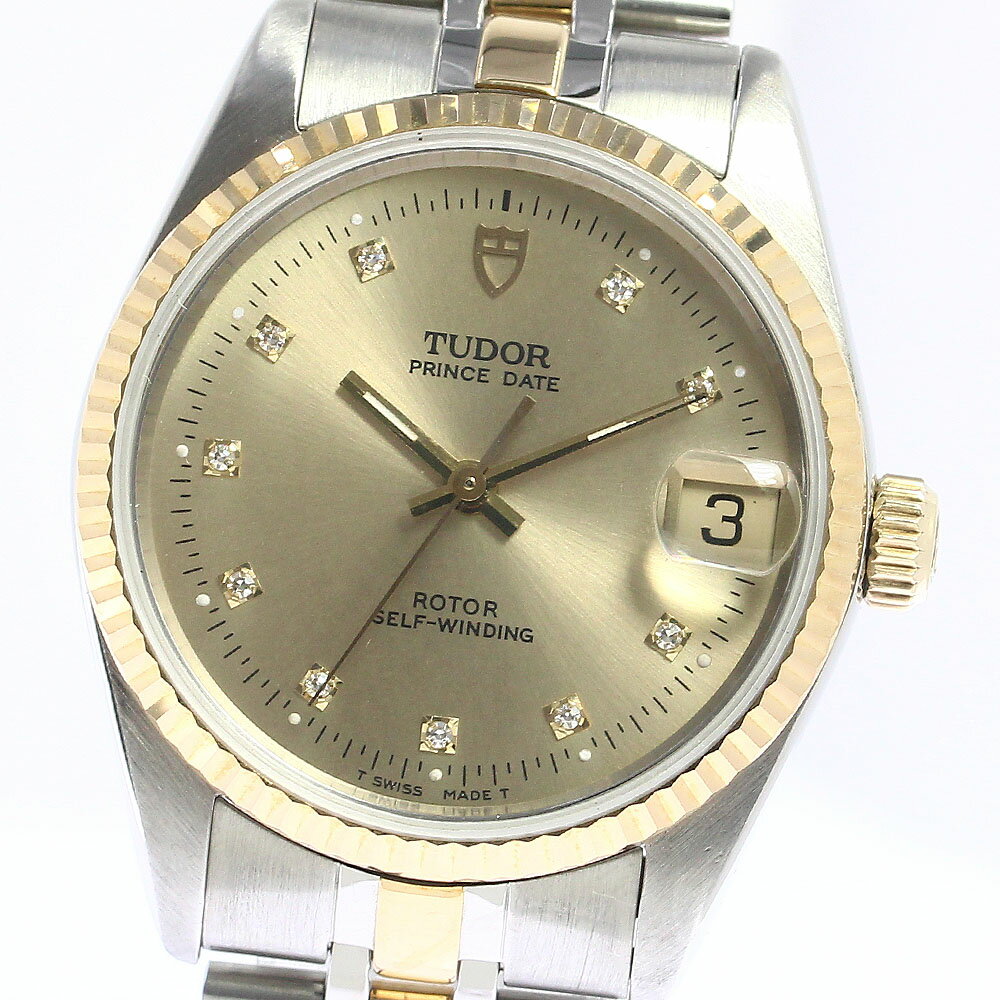 チュードル TUDOR 72033 プリンスデイト YGコンビ cal.2824-2 10Pダイヤ 自動巻き ボーイズ 良品 _753515【ev10】【中古】