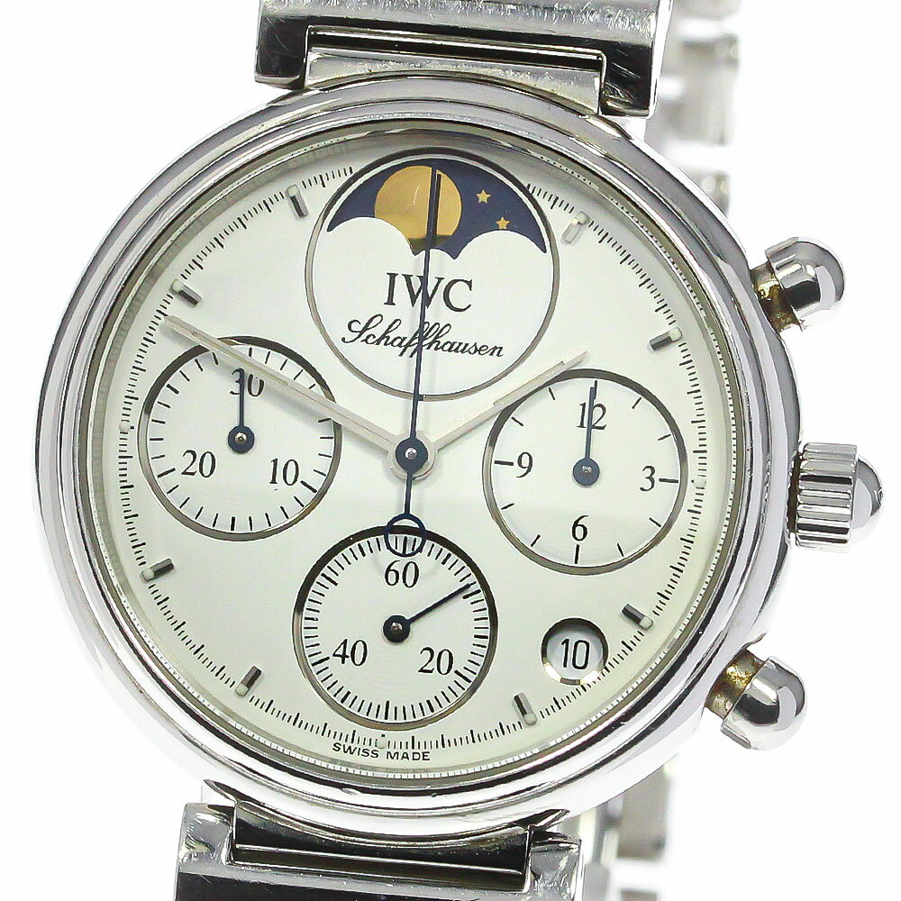 ジャンク IWC IWC SCHAFFHAUSEN 3736-006 リトル ダヴィンチ クロノグラフ ムーンフェイズ クォーツ レディース 保証書付き_768246【ev10】【中古】