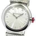 ブルガリ BVLGARI LU28S ルチェア 12P ラグダイヤ ホワイトシェル文字盤 クォーツ レディース 保証書付き_770363【中古】