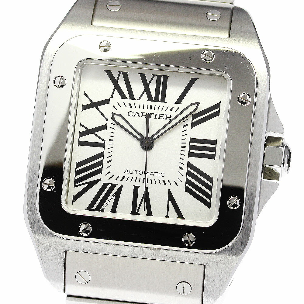 カルティエ CARTIER W200737G サントス100LM 自動巻き メンズ 保証書付き_769805【中古】