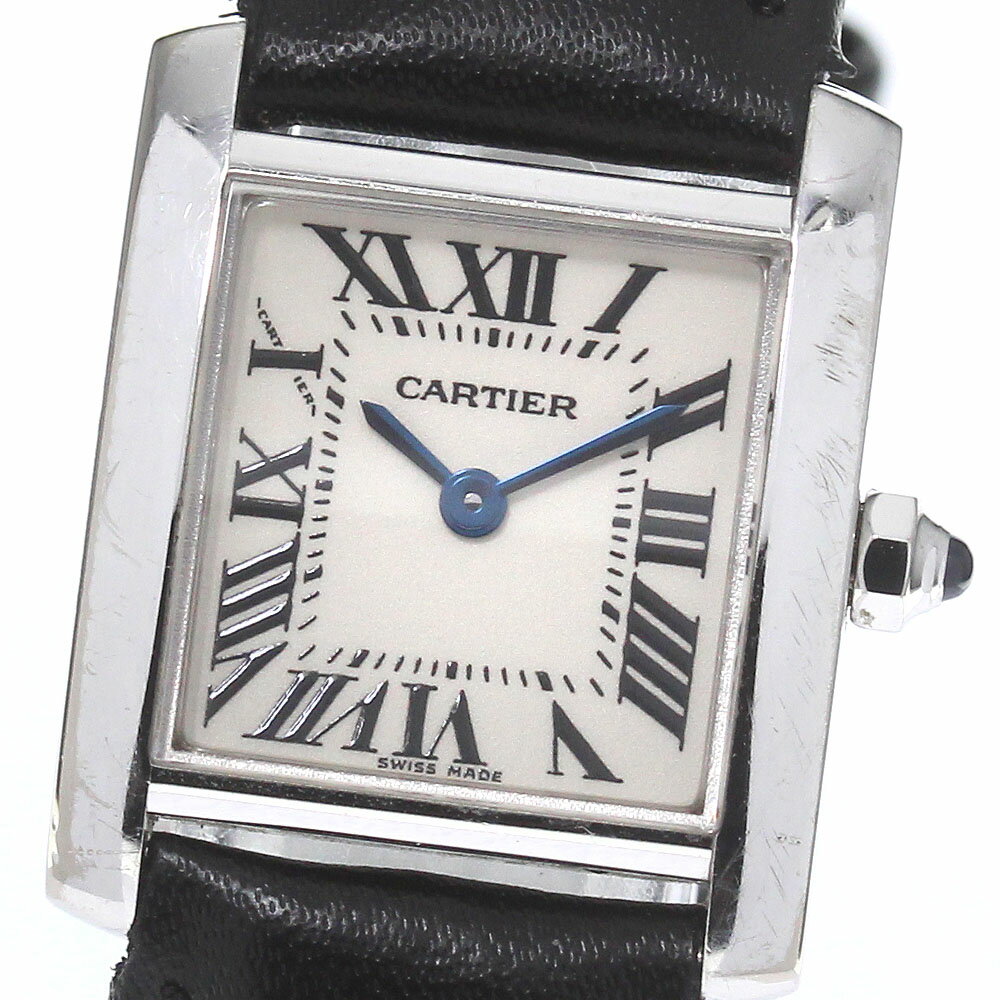 カルティエ CARTIER W5001256 タンクフランセーズSM K18WG クォーツ レディース 保証書付き_769390【中古】