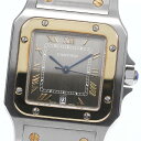 カルティエ CARTIER W20030C4 サントスガルべ LM YGコンビ クォーツ メンズ 美品 箱・保証書付き_759547【中古】