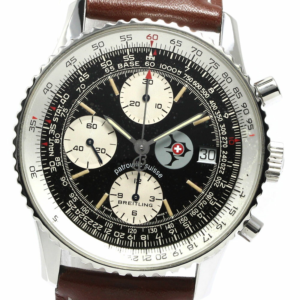 ブライトリング BREITLING A13022 オールドナビタイマー パトルイユスイス クロノグラフ デイト 自動巻き メンズ 良品 _774584【中古】