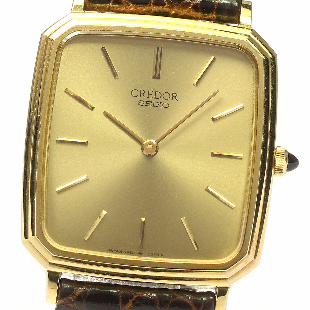 セイコー SEIKO 5930-5350 クレドール スクエア K14YGベゼル クォーツ メンズ 良品 _779380【中古】のサムネイル