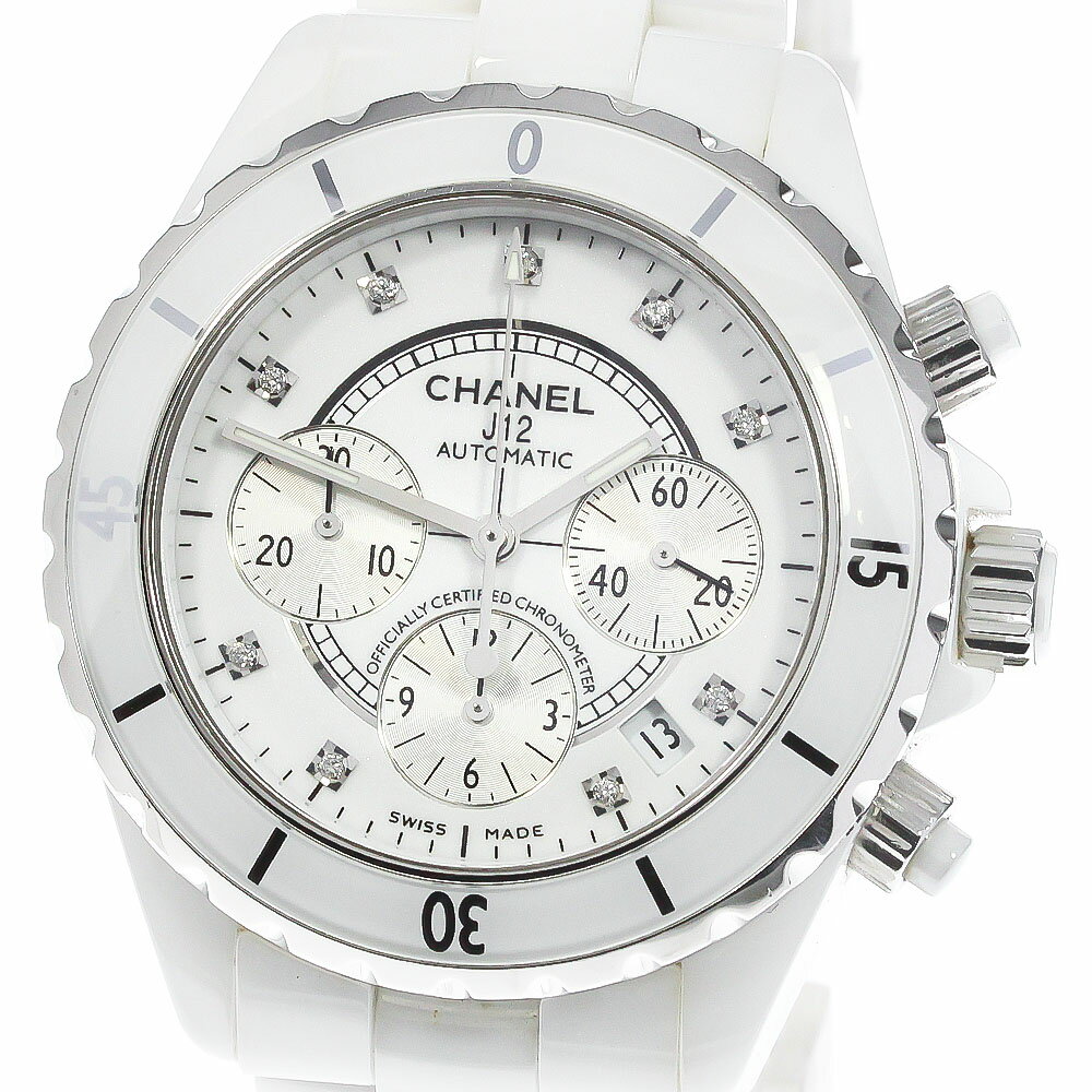 シャネル CHANEL H2009 J12 9Pダイヤ クロノグラフ 自動巻き メンズ 内箱付き_780953【中古】