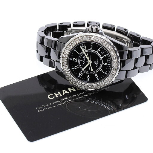 シャネル CHANEL H0950 J12 黒セラミック 2重ダイヤベゼル 自動巻き メンズ 保証書付き_774506【中古】