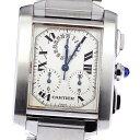 カルティエ CARTIER W51001Q3 タンクフランセーズLM クロノリフレックス クォーツ メンズ _778665【中古】