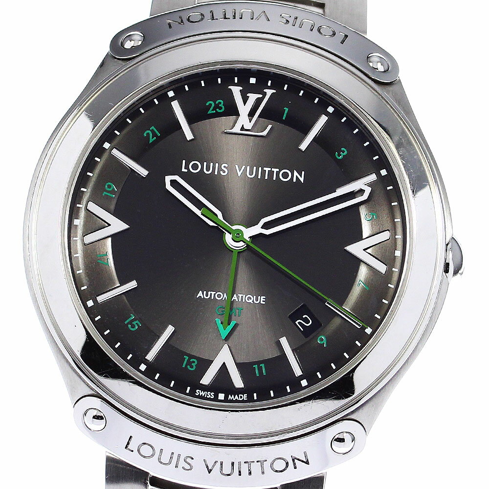 ルイ・ヴィトン LOUIS VUITTON Q6D30 フィフティーファイブ GMT デイト 自動巻き メンズ 保証書付き_779101【中古】