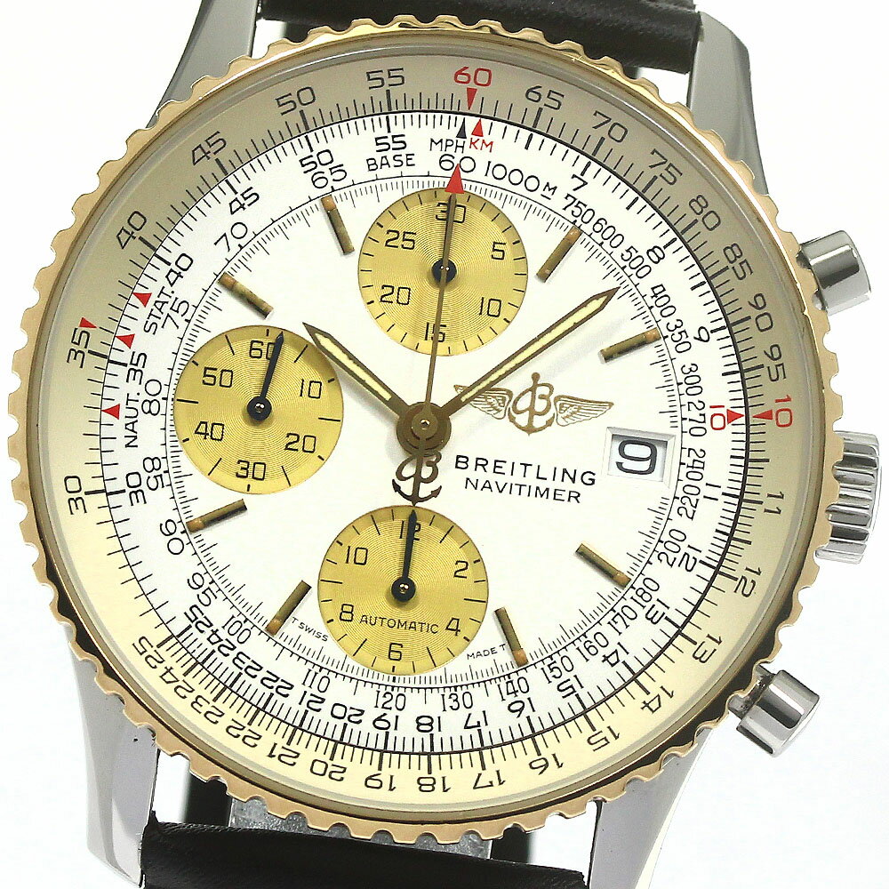 ブライトリング BREITLING D13022 オールドナビタイマー クロノグラフ K18YGベゼル 自動巻き メンズ _781781【中古】