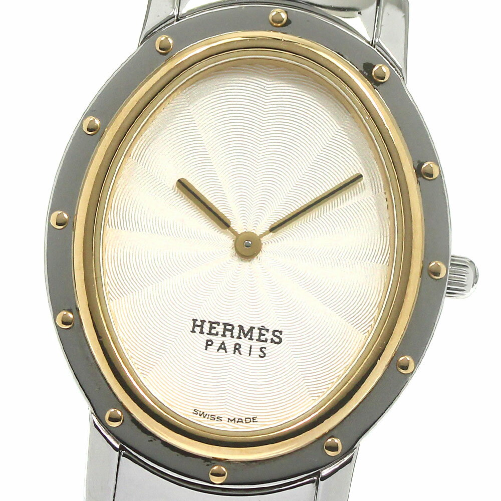 エルメス HERMES CO1.520 クリッパー オーバル クォーツ ボーイズ 保証書付き_782231【中古】