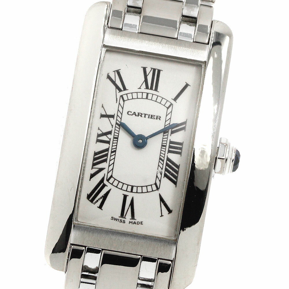 カルティエ CARTIER W26019L1 タンクアメリカン K18WG クォーツ レディース _782629【中古】