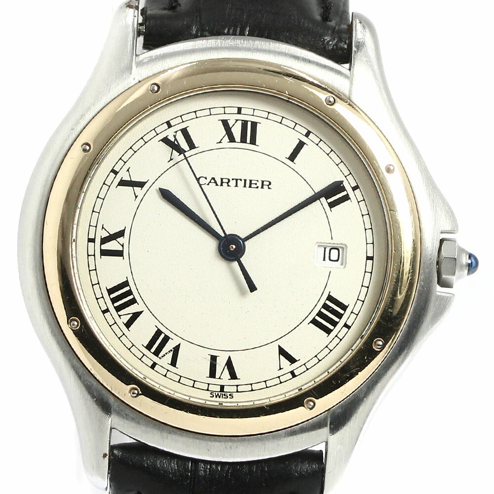 カルティエ CARTIER パンテールLM ラウンド K18YGベゼル クォーツ メンズ _618673【ev15】【中古】