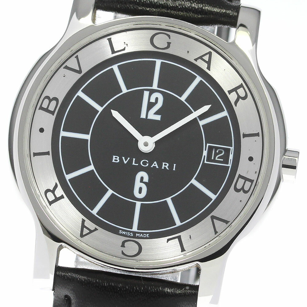 ブルガリ BVLGARI ST35S ソロテンポ デイト クォーツ メンズ 保証書付き_792693【中古】