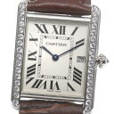 カルティエ CARTIER W1540956 タンク ルイ LM K18WG アフターダイヤ クォーツ メンズ _790159【中古】