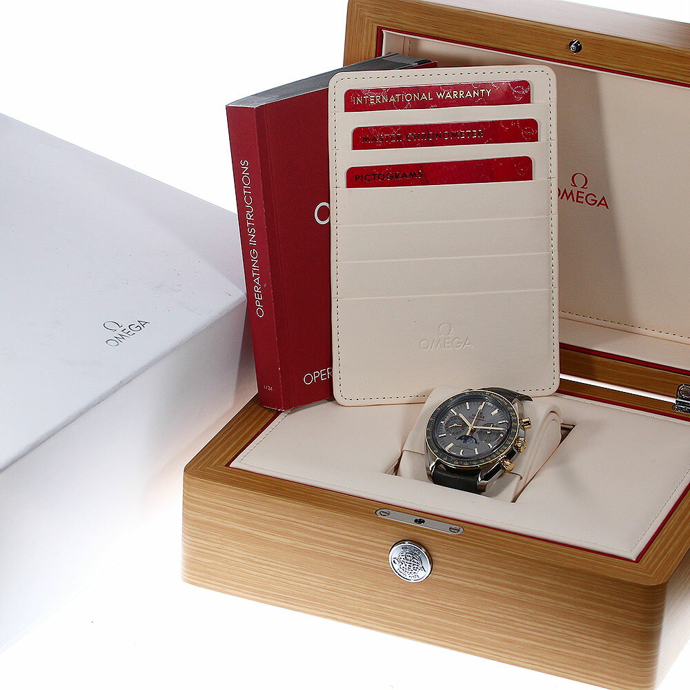 オメガ OMEGA 304.23.44.52.06.001 スピードマスター ムーンフェイズ YGベゼル 自動巻き メンズ 良品 箱・保証書付き_792262【中古】