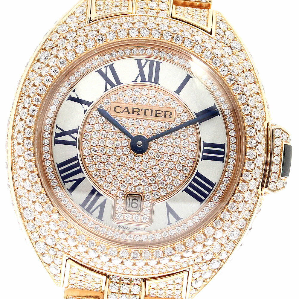 カルティエ CARTIER クレ ドゥ カルティエ K18PG ダイヤモンド 自動巻き ボーイズ 良品 _764948【中古】