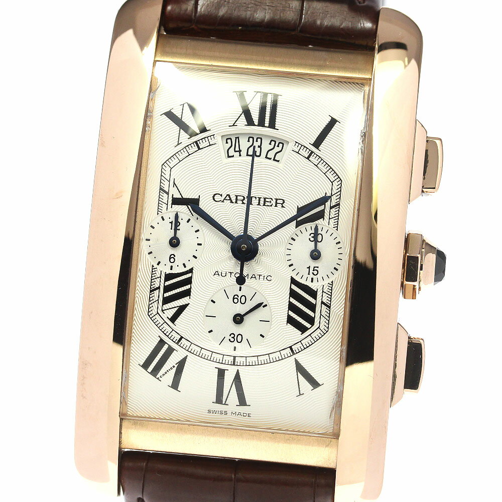 カルティエ CARTIER W2609356 タンクアメリカン K18PG クロノグラフ 自動巻き メンズ _792347【中古】