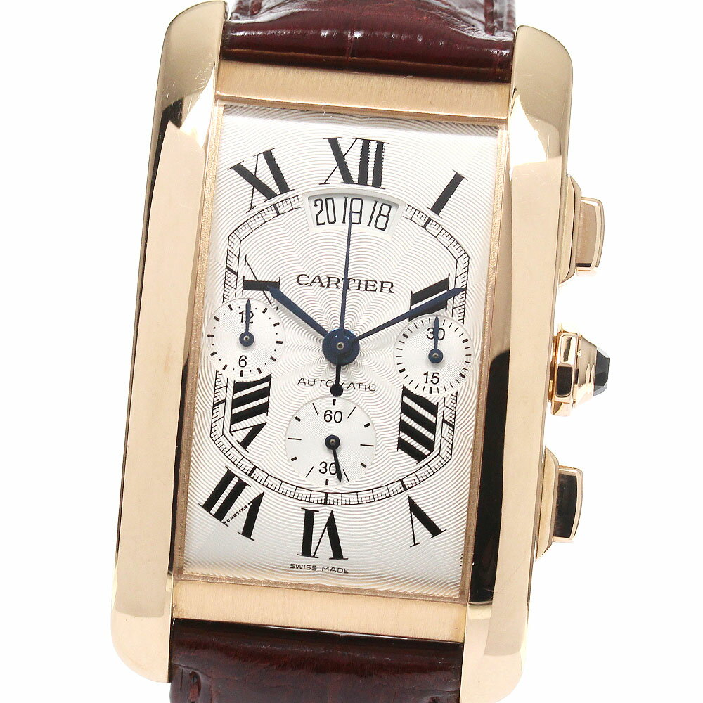 カルティエ CARTIER W2609356 タンクアメリカンXL K18PG クロノグラフ 自動巻き メンズ _792371【中古】