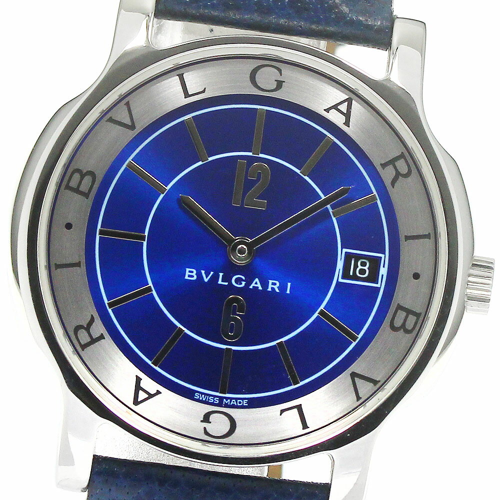 ブルガリ BVLGARI ST35S ソロテンポ デイト クォーツ メンズ 美品 保証書付き_795417【中古】