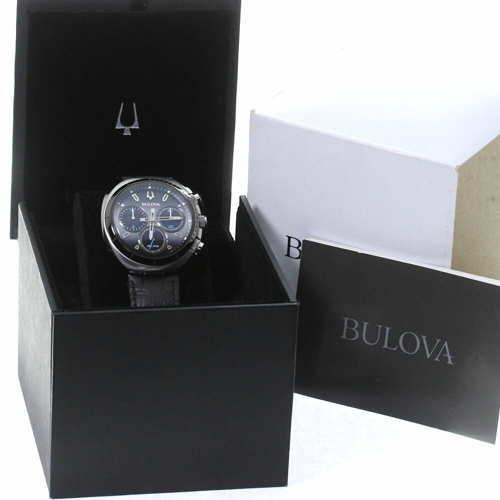 ブローバ BULOVA 98A155 クロノグラフ クォーツ メンズ 良品 箱・保証書付き_798635【ev20】【中古】